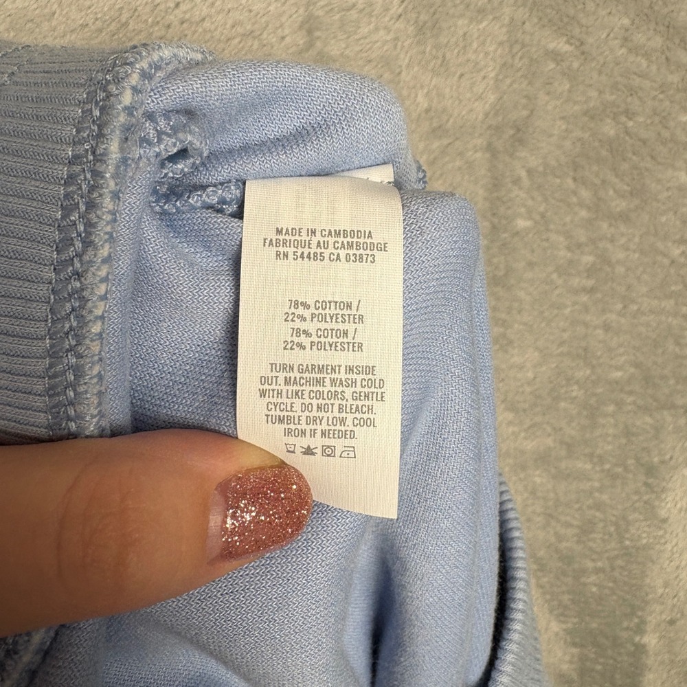 Aerie Velour Super Flare‎ Real Obsessed Pants Light Blue Drawstring Waist M Y2K - Picture 8 of 8